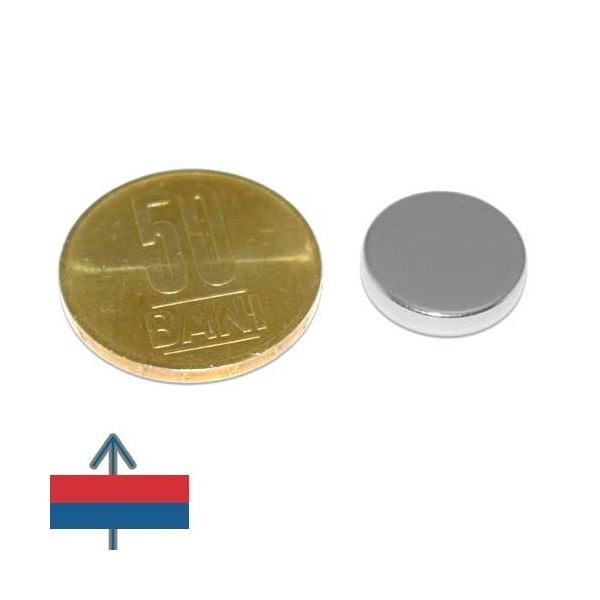 Неодимов магнит диск 15 x 0.3 мм 2