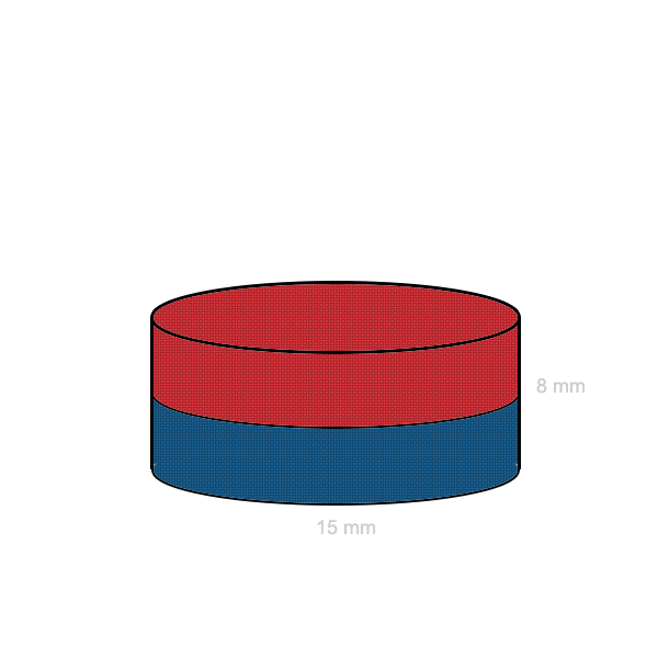 Magnet neodim disc 15 x 08 mm C