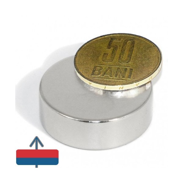 Неодимов магнит диск 30 x 10 мм с монета от 50 бани