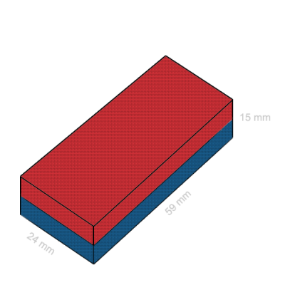 Magnet ferita bloc 59 x 24 x 15 mm C