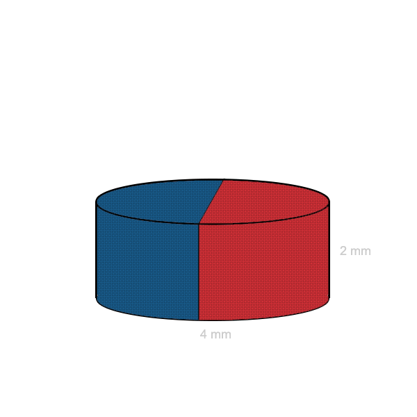 Неодимов магнит диск 4 x 0.2 мм C2