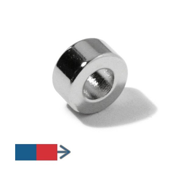 Неодимов магнит пръстен 10 x 5 x 5 мм с магнитизация