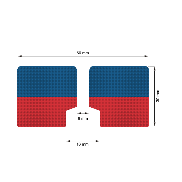 Неодимов магнит пръстен 60 x 6 x 30 мм схема