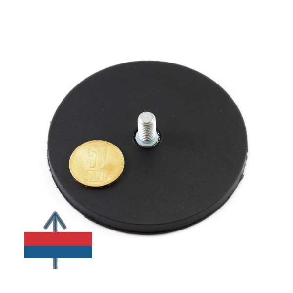 Неодимов магнит гумена купичка D88 мм с външна резба 1