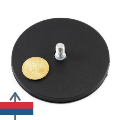 Magnet neodim oala D88 mm cauciucat filet exterior 1