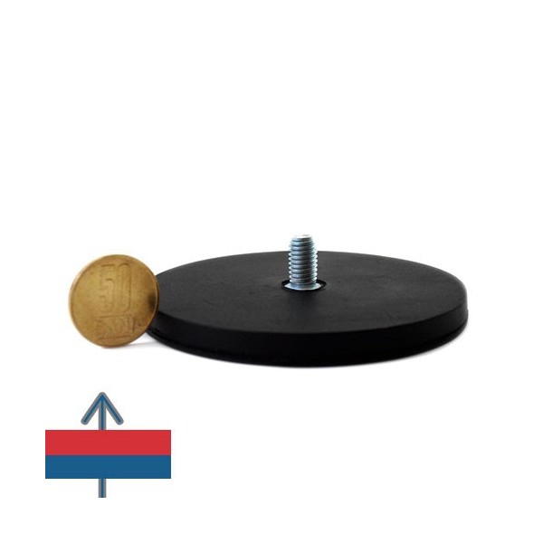 Magnet neodim oala D88 mm cauciucat filet exterior 3