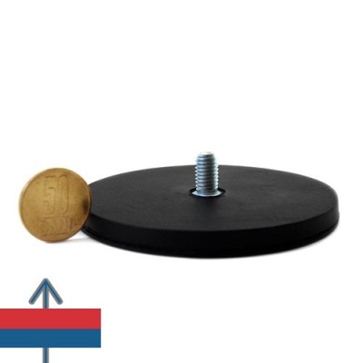 Magnet neodim oala D88 mm cauciucat filet exterior 3