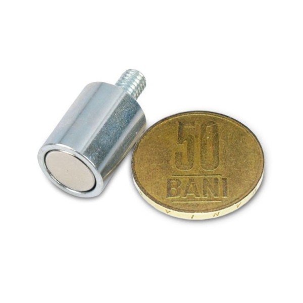 Неодимов магнит купичка D13 мм с външна резба 2