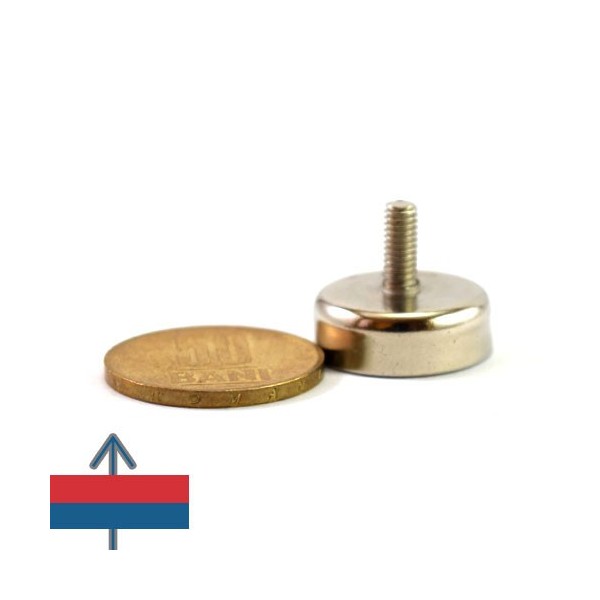 Magnet neodim oala D20 mm cu filet exterior 2