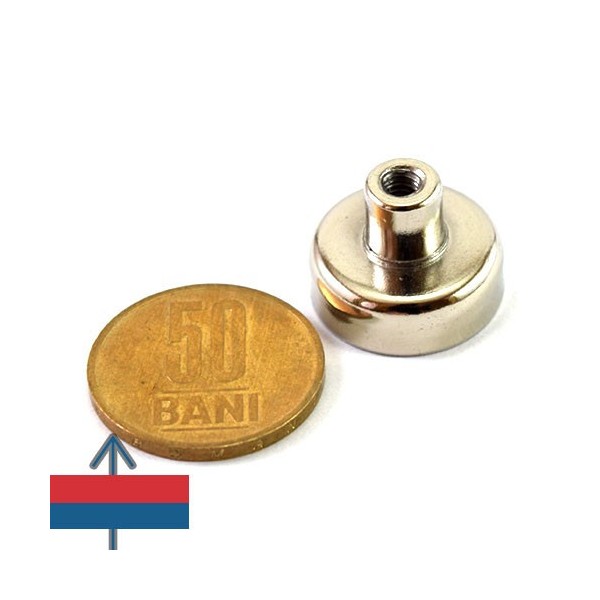 Неодимов магнит купичка D20 мм с резбарен врат 1