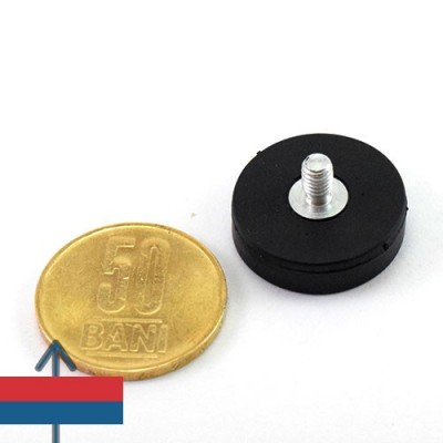 Magnet neodim oala D22 mm cauciucat filet exterior 1