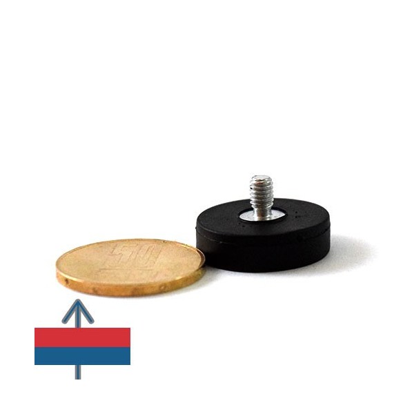 Magnet neodim oala D22 mm cauciucat filet exterior 2