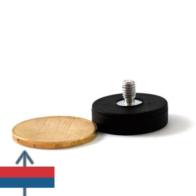 Magnet neodim oala D22 mm cauciucat filet exterior 2