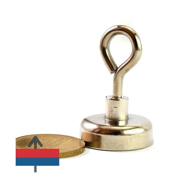 Неодимов магнит купичка D25 мм с пръстеновидна кука 3