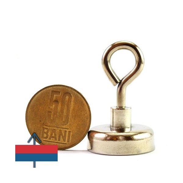 Неодимов магнит купичка D25 мм с пръстеновидна кука 4