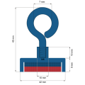 Неодимов магнит тенджера Ø42 мм с пръстеновиден кука – схема
