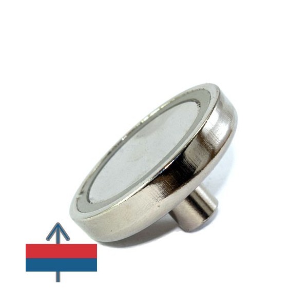 Magnet neodim oală D 42 mm cârlig inelar verso
