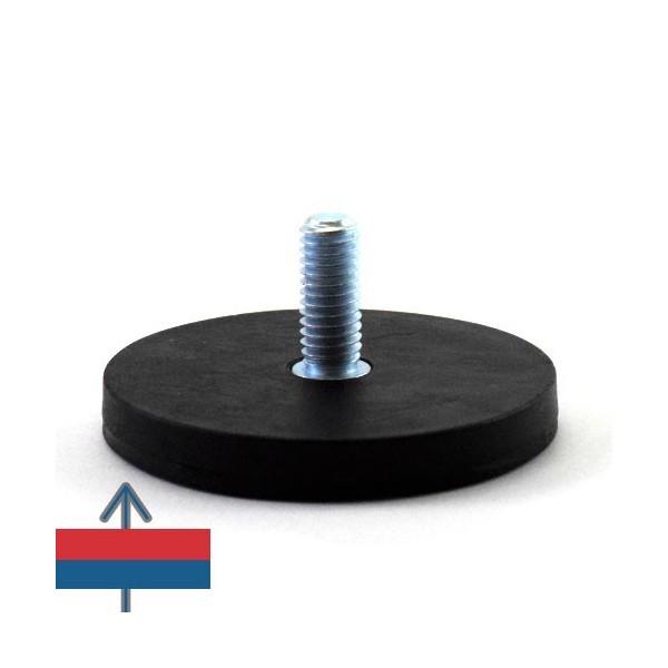 Неодимов магнит тенджера Ø43 мм с каучуково покритие и външна резба 5