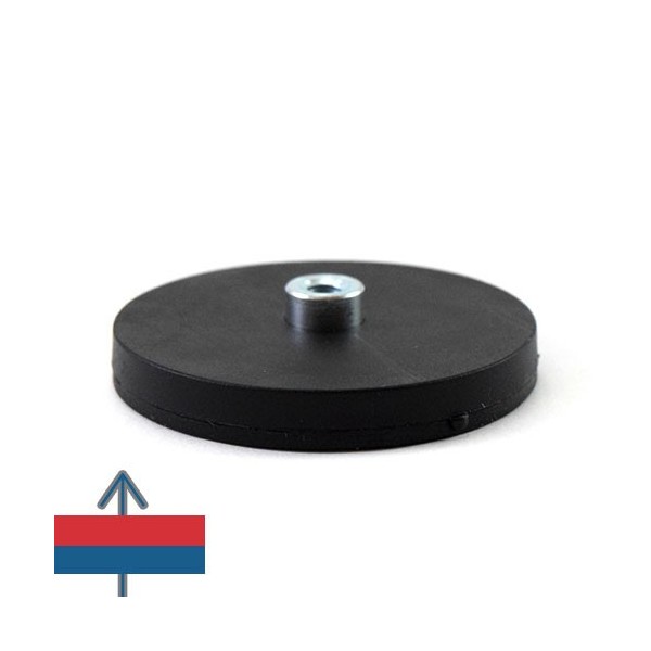 Magnet neodim oala D43 mm cauciucat cu gat filet interior 4