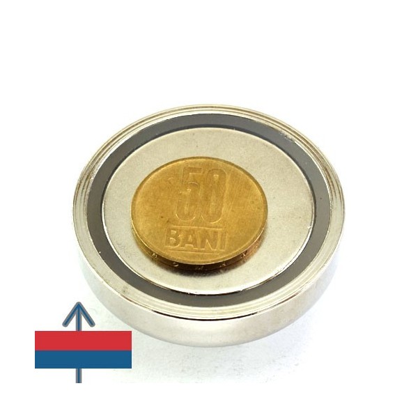 Неодимов магнит тенджера Ø48 мм с външна резба 4