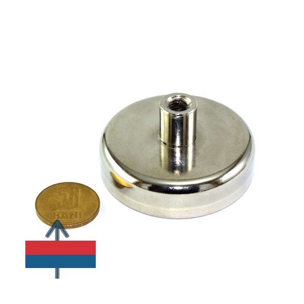 Magnet neodim oala D60 mm cu carlig 6
