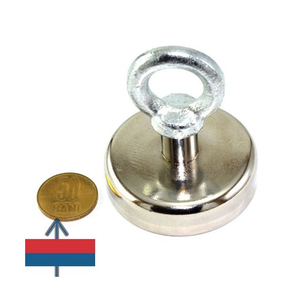 Magnet neodim oala D60 mm cu carlig inelar 1
