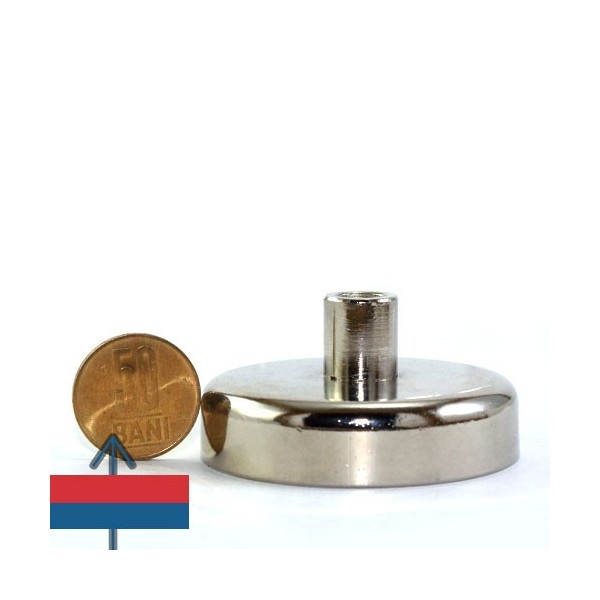 Magnet neodim oala D60 mm cu carlig inelar 3