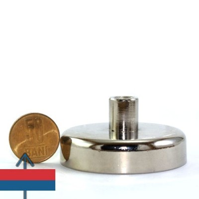 Magnet neodim oala D60 mm cu carlig inelar 3