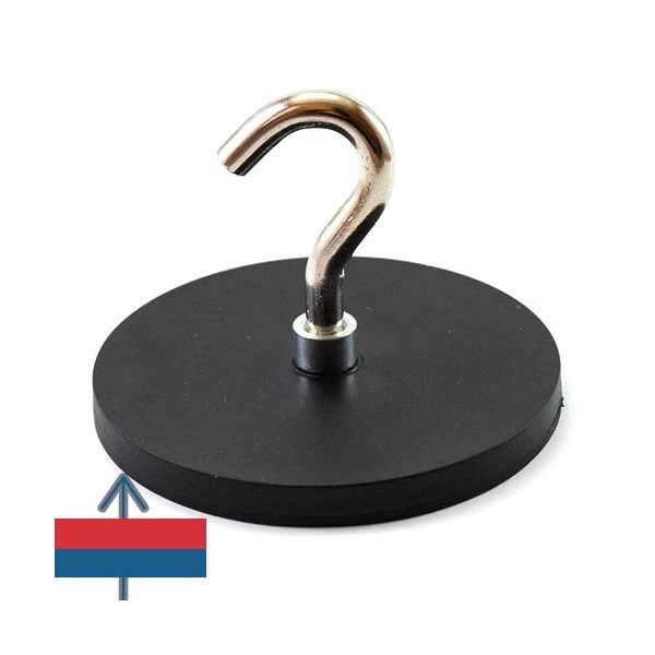 Неодимов магнит тенджера Ø88 мм с каучуково покритие и кука 5