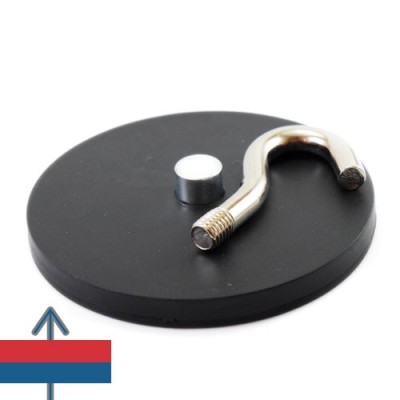 Magnet neodim oala D88 mm cauciucat carlig 7