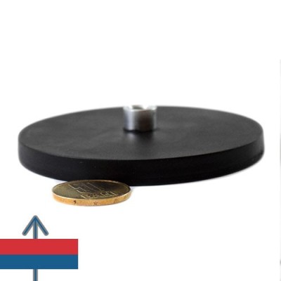 Magnet neodim oala D88 mm cauciucat gat filet interior 4