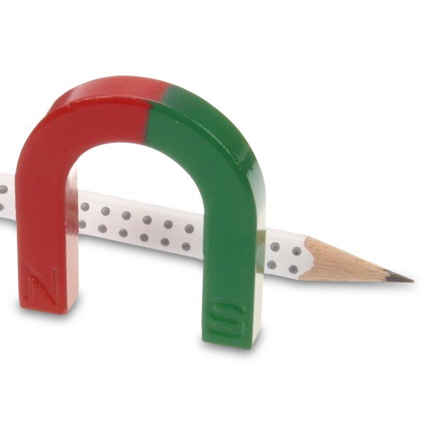 Феритна подкова 42 x 38 x 7 mm червена / зелена за експерименти - с молив - 3