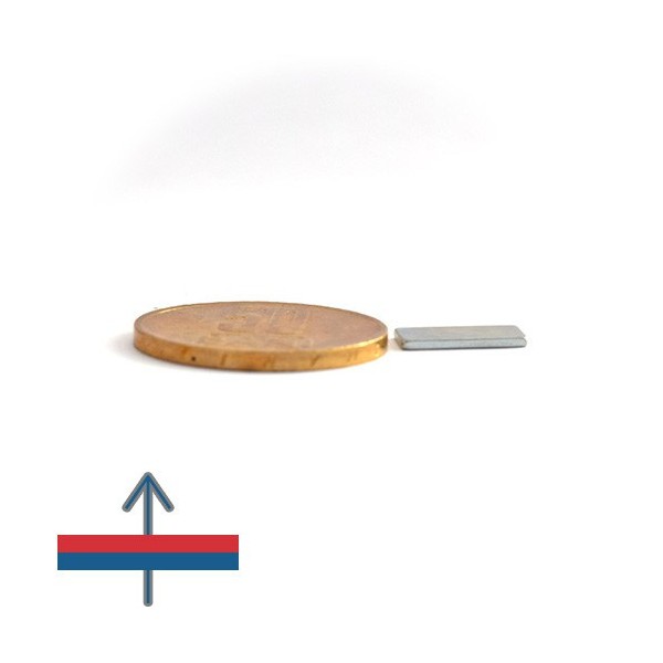 Magnet neodim bloc 12 x 6 x 1 mm - N38 - Zn cu magnetizare