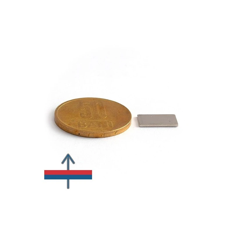 Magnet neodim bloc 12 x 7 x 0,8 mm - N38SH cu magnetizare