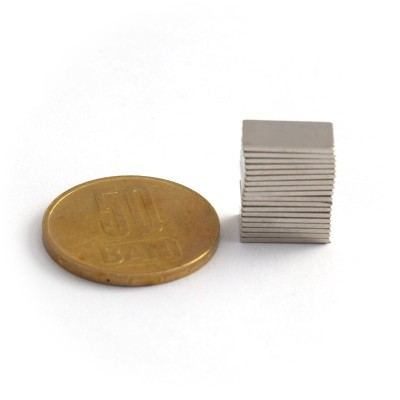 Magnet neodim bloc 12 x 7 x 0,8 mm - N38SH grup se constata magnetizarea