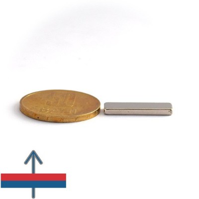 Magnet neodim bloc 20 x 4 x 0,5 mm - N35 cu magnetizare