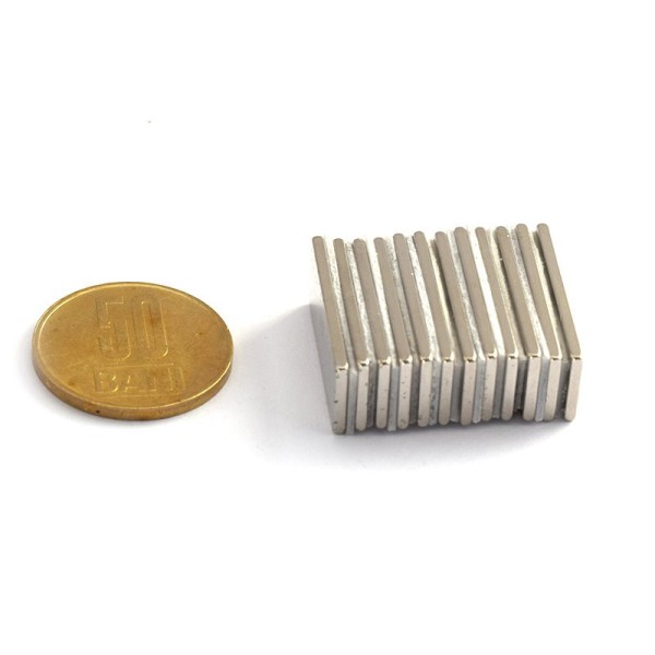 Magnet neodim bloc 25 x 10 x 1,5 mm - N42 grup se constata magnetizarea