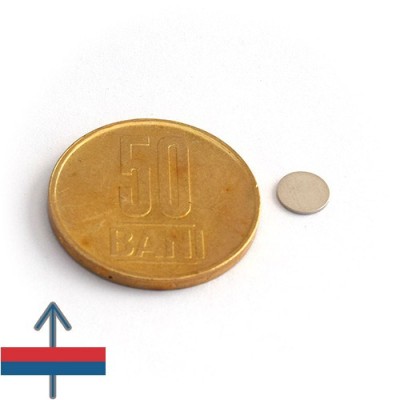 Magnet neodim disc 6 x 0,5 mm - N35 cu magnetizare