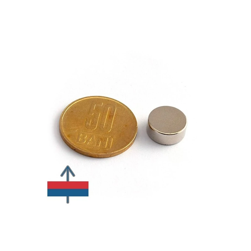 Magnet neodim disc 12 x 5 mm - N48 cu magnetizare