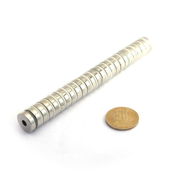 Magnet neodim disc 15 x 4 mm cu gaura ingropata D4,5 D9,46 - N35 grup