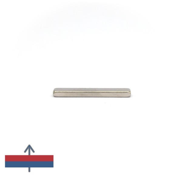 Magnet neodim bloc 25 x 5 x 2 NiCuNi N45SH cu magnetizare