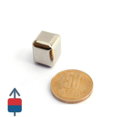 Magnet neodim cub 15 mm - r4 cu magnetizare
