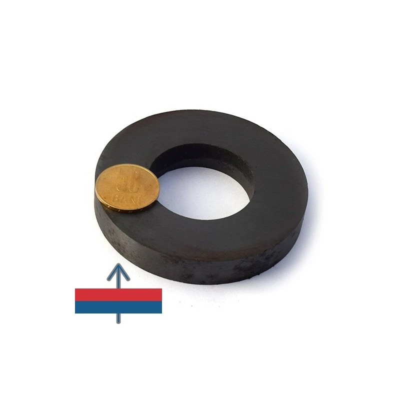 Magnet ferita inel 80 x 40 x 12,7 mm cu magnetizare