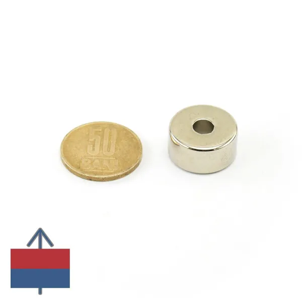 Magnet neodim inel 20 x 6 x 10 mm cu magnetizare Magnet neodim inel 20 x 6 x 10 mm cu magnetizare
