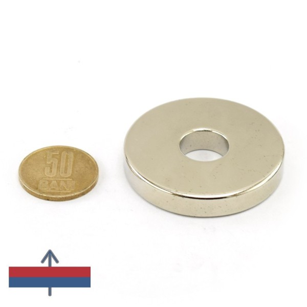 Magnet neodim inel 48 x 14 x 8 mm cu magnetizare 1