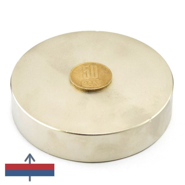 Magnet neodim disc 90 x 20 mm cu magnetizare