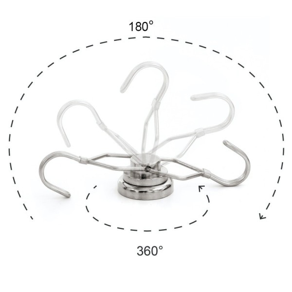 Неодимов магнит тенджера Ø36 мм с въртяща се кука / закачалка с 2 степени на свобода 360° и 180°
