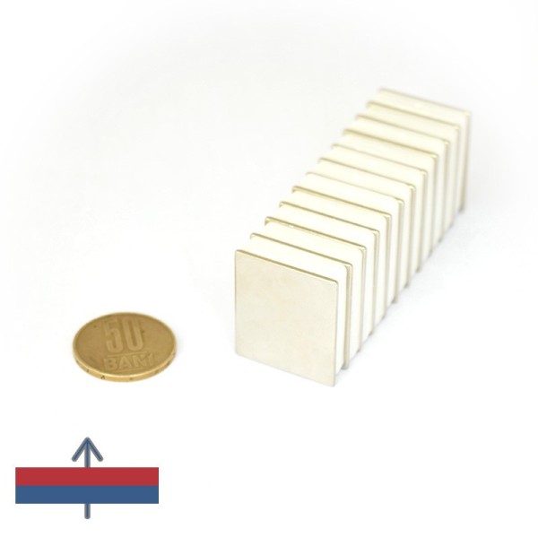Magnet neodim bloc 30 x 25 x 1,3 mm - 5