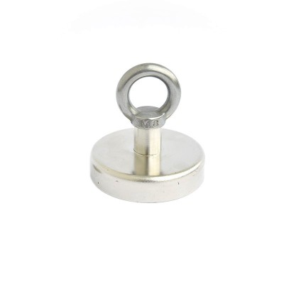 Magnet ferită oală D 63 mm cu cârlig inelar
