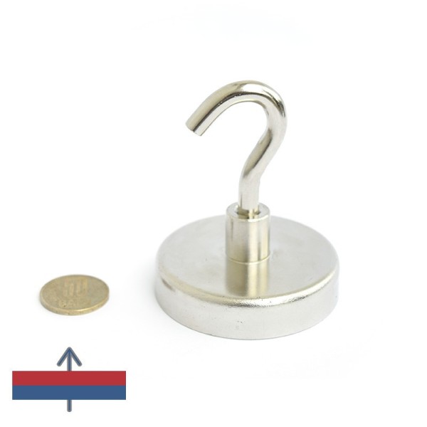 Magnet ferită oală D 80 mm cu cârlig deschis